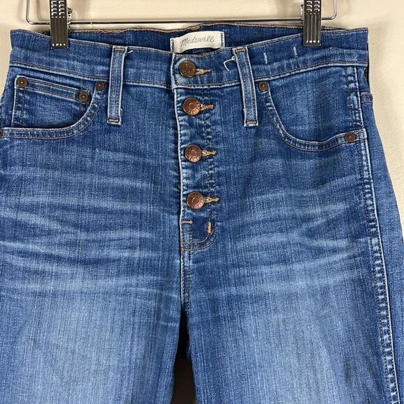 Madewell 10” High Riser Distressed Raw Hem Skinny Jeans - Picture 3 of 7